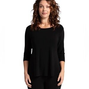 Sympli Go To Classic T Relax 3/4 Sleeve Top Black Size 6